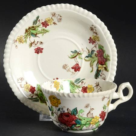 Wicker Lane (Gadroon) Flat Cup & Saucer Set