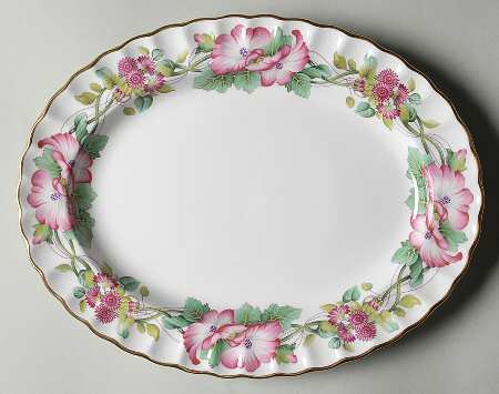 Wild Mallow 12" Oval Serving Platter