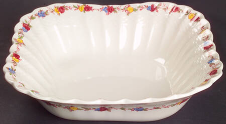 Wicker Rose 9" Square Vegetable Bowl