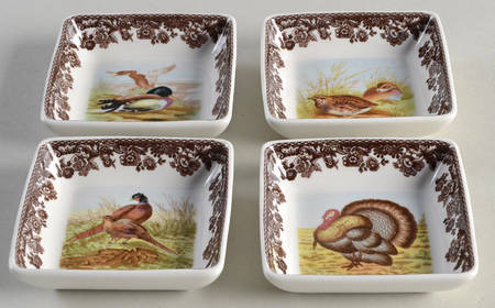Woodland 3" Square Mini Dish - Set of 4 Motifs