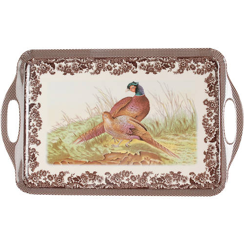 Woodland 19" Rectangular Handled Serving Melamine Tray