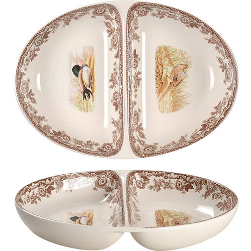 Woodland 11" Oval Divided Vegetable Bowl