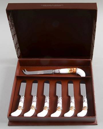 Woodland (7 Pc Motif) Cheese Knife & Spreader Set