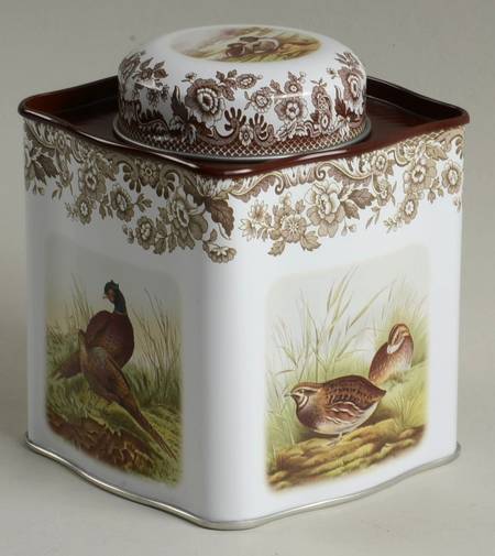 Woodland Tin Tea Caddy & Lid