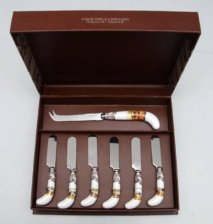 Woodland (7 Pc Motif) Cheese Knife & Spreader Set