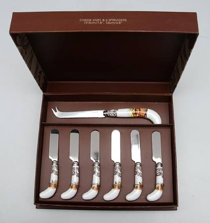 Woodland (7 Pc Motif) Cheese Knife & Spreader Set