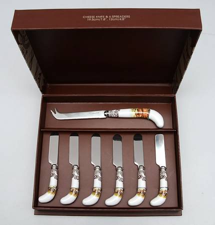 Woodland (7 Pc Motif) Cheese Knife & Spreader Set