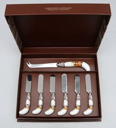 Woodland (7 Pc Motif) Cheese Knife & Spreader Set