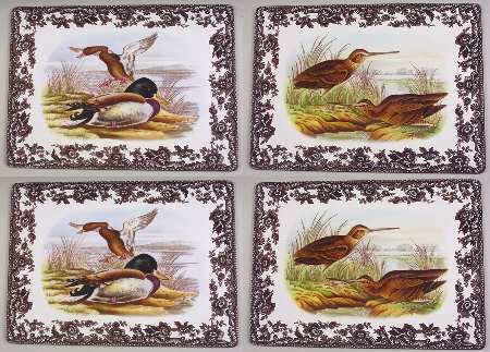 Woodland Corkboard Placemat - Set of 4 (2 each Motif 1 & 2)