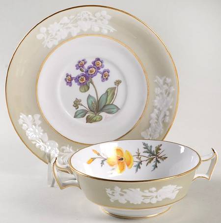 Y2855 Footed Cream Soup Bowl & Saucer Set