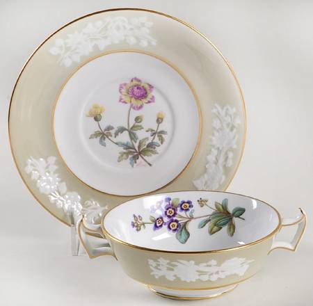 Y2855 Footed Cream Soup Bowl & Saucer Set