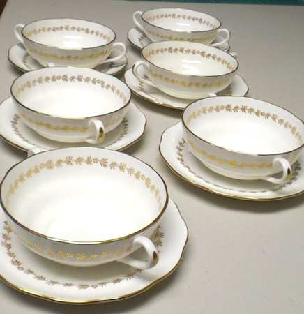 Y7889 Flat Cream Soup Bowl & Saucer Set