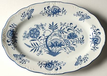Blue Dresden 11" Oval Serving Platter
