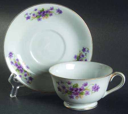 Violet Footed Cup & Saucer Set