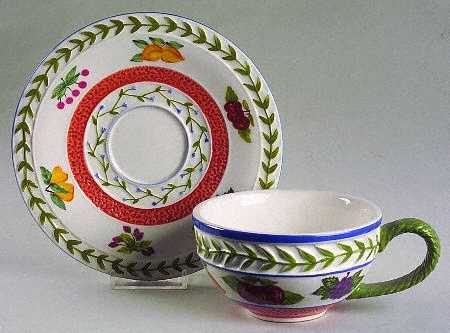 Fresh N' Fruity Flat Cup & Saucer Set