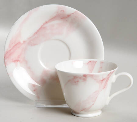 Calacatta Pink Footed Cup & Saucer Set