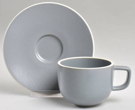 Colorstone Matte Gray Flat Cup & Saucer Set