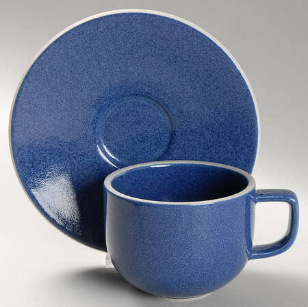 Colorstone Sapphire (Textured) Flat Cup & Saucer Set