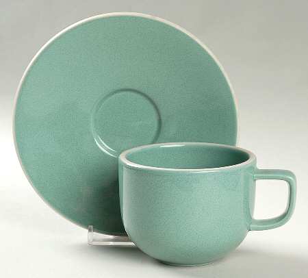 Colorstone Vert de Gris (Textured) Flat Cup & Saucer Set