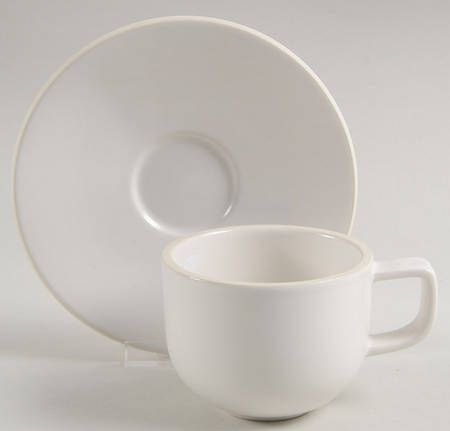 Colorstone White (Not Textured, Matte) Flat Cup & Saucer Set