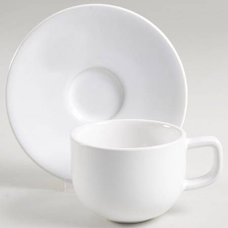 Colorstone White (Textured) Flat Cup & Saucer Set
