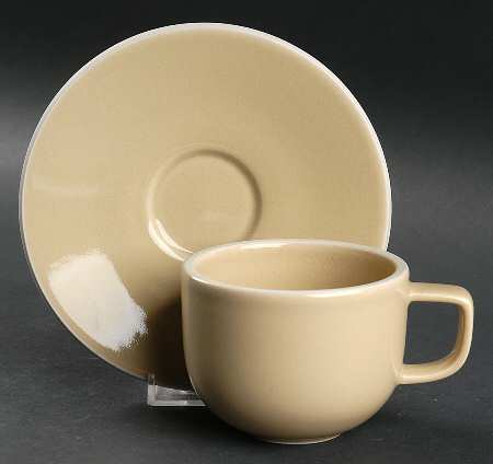 Colorstone Wheat (Textured) Flat Cup & Saucer Set