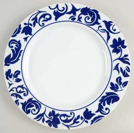 Damask Blue 12" Chop Plate (Round Platter)