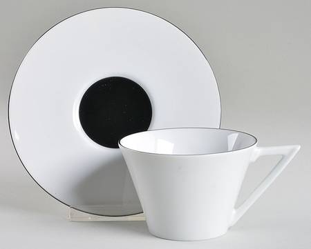 Dancing Squares Flat Cup & Saucer Set