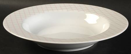 Gridlock Pink Rim Soup Bowl