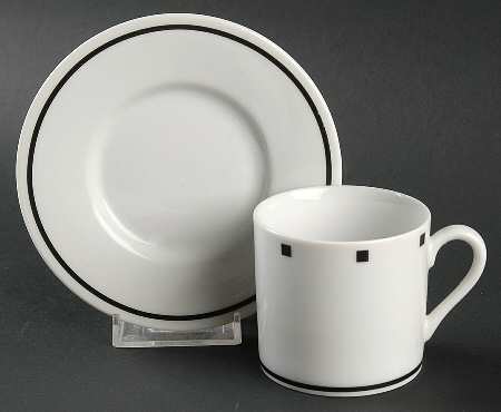 Metropolis Black Flat Demitasse Cup & Saucer Set