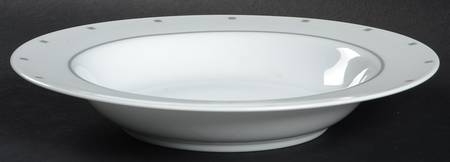 Metropolis Grey Large Rim Soup Bowl