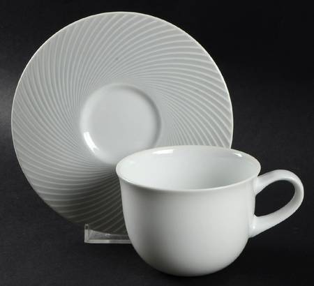 Regency Gray Flat Cup & Saucer Set