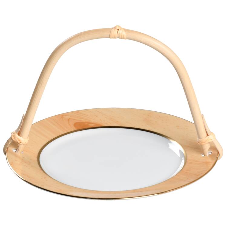Sirius 5 3/8"-5 5/8" Bamboo Handled Serving Plate  HC