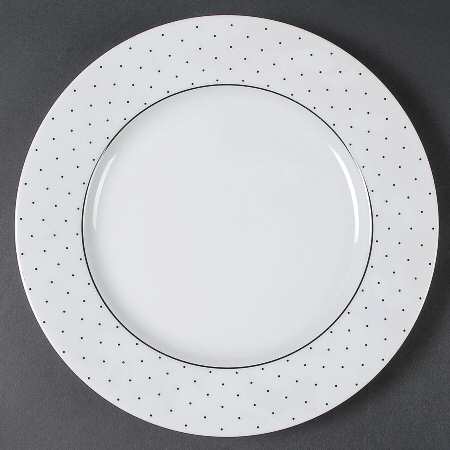 Swiss Dots Black 12" Chop Plate (Round Platter)