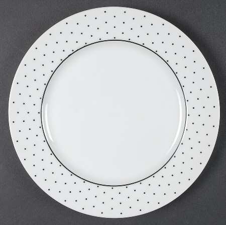 Swiss Dots Black Salad Plate