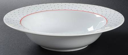Swiss Dots Red 10" Round Vegetable Bowl