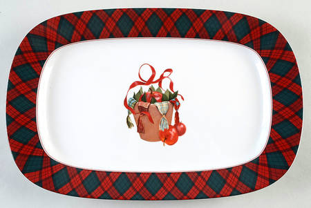 Tartan Plaid Red 12" Rectangular Tray