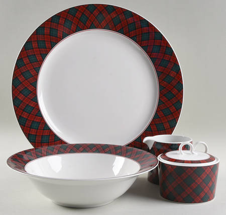 Tartan Plaid Red 5 Piece Hostess Set