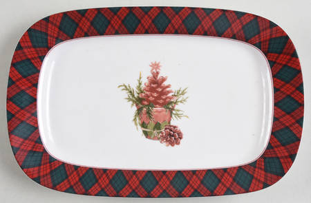 Tartan Plaid Red Rectangular Tray
