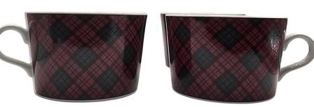 Tartan Plaid Red Flat Cup