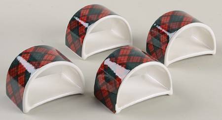 Tartan Plaid Red Napkin Ring - Set of 4