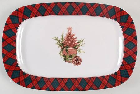 Tartan Plaid Red 12" Rectangular Tray