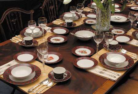 Tartan Plaid Red 50 Piece Estate Set