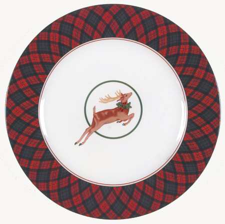 Tartan Plaid Red Traditions Accent Salad Plate