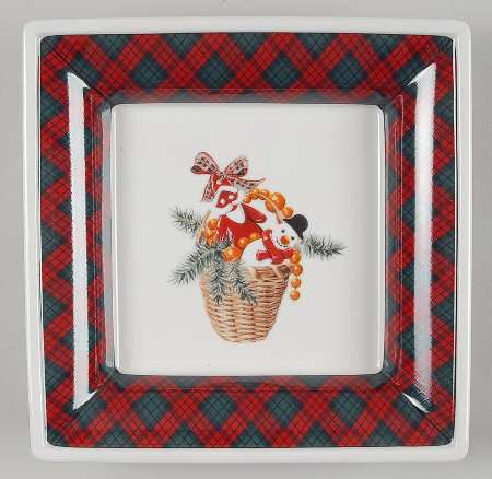Tartan Plaid Red Open Candy Dish