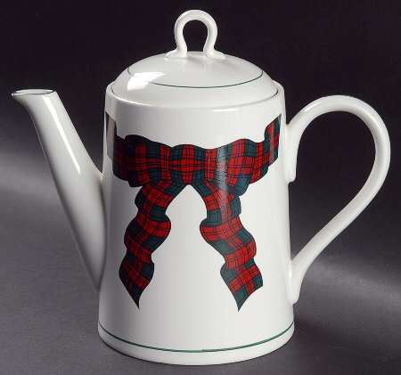 Tartan Plaid Red Tea/Coffee Pot & Lid