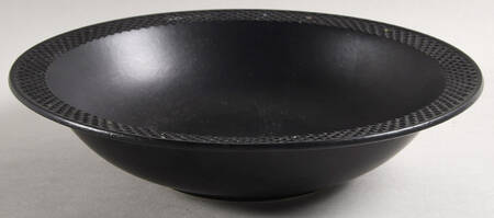 Waffle Black 9" Round Vegetable Bowl