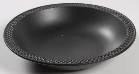 Waffle Black Rim Soup Bowl