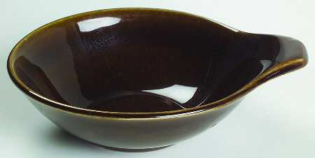 American Modern Black Chutney Lugged Soup Bowl