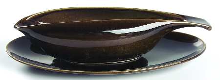 American Modern Black Chutney Gravy Boat & Underplate/Relish
